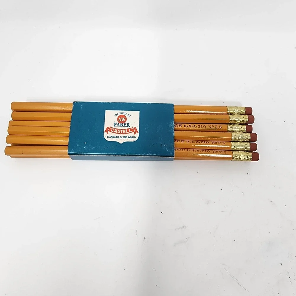Vintage Faber‎ Castell 210 No 2.5 Pencils Bonded Lead 12 Pack New Old Stock